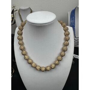 Cara New York Pave Crystal Ball Necklace – Gold Statement Choker – MSRP $248